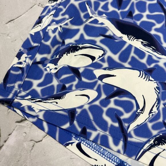 Vilebrequin Shark Print Swim Trunks SIZE XL Blue Shorts Collector 2009 Limited - Picture 11 of 12